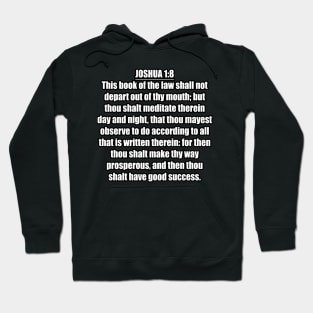 Joshua 1:8 King James Version (KJV) Bible Verse Typography Hoodie